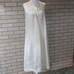 CHRISTIAN DIOR Satin Lace Nightgown Size L - XL